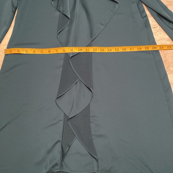 BCBG Maxazria NWT, Forest Green Dress, see measurements in photos below. - Picture 8 of 11